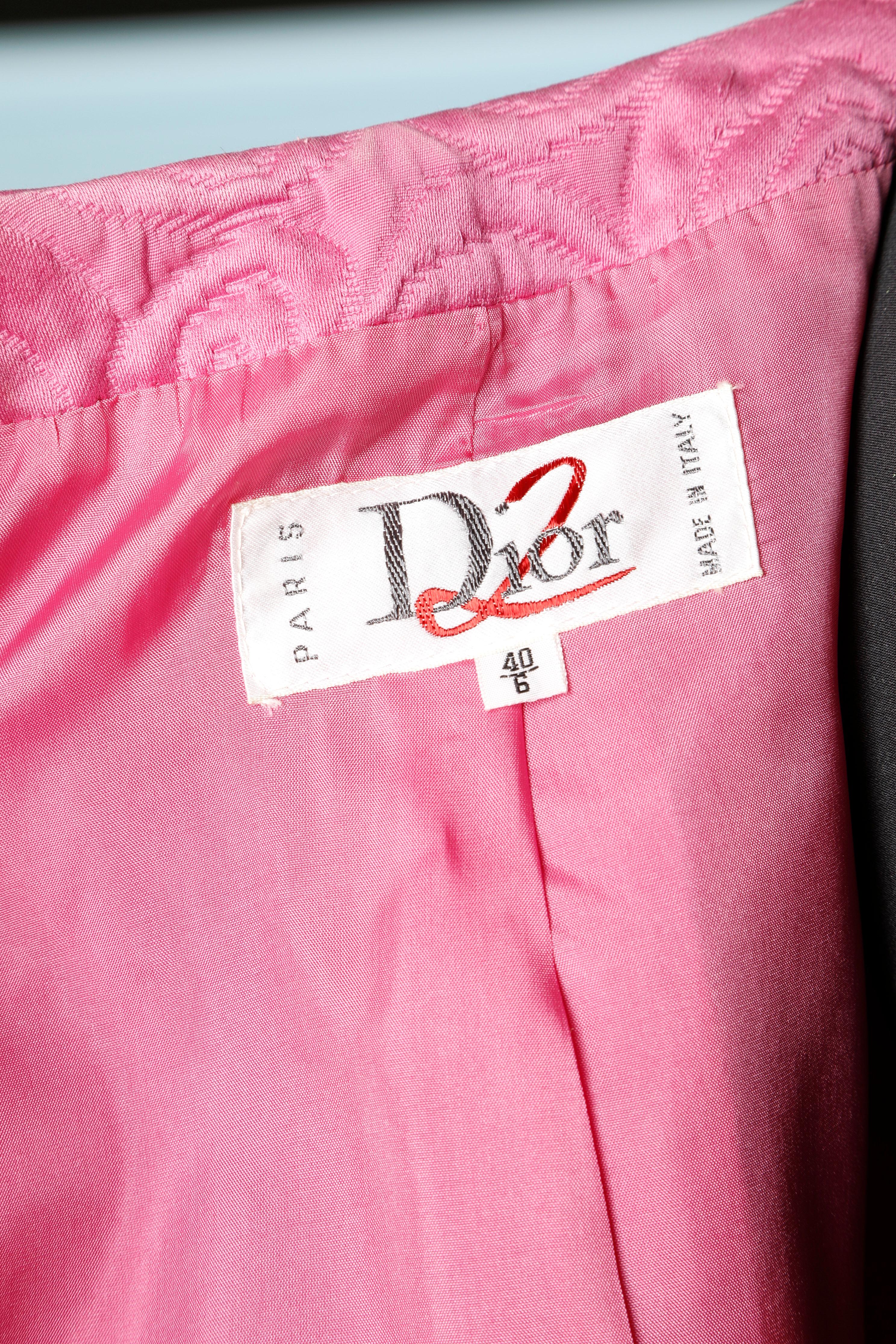 Pink damasked silk cotton jacket Dior 2  4