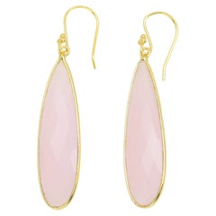Pink Dangle Earrings Sterling Silver Rose Quartz Earring