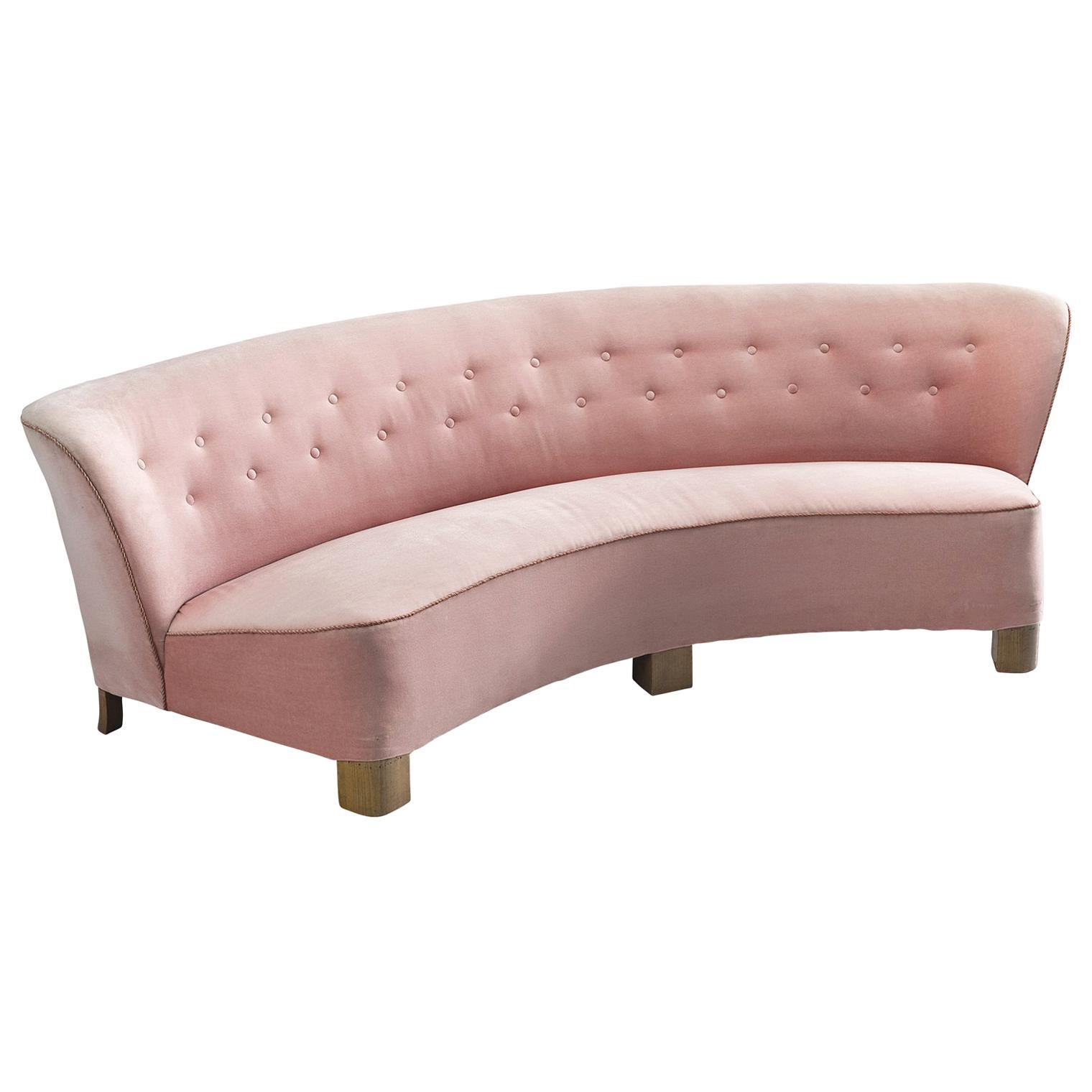 Pink Danish Settee by Otto Færge, 1940s