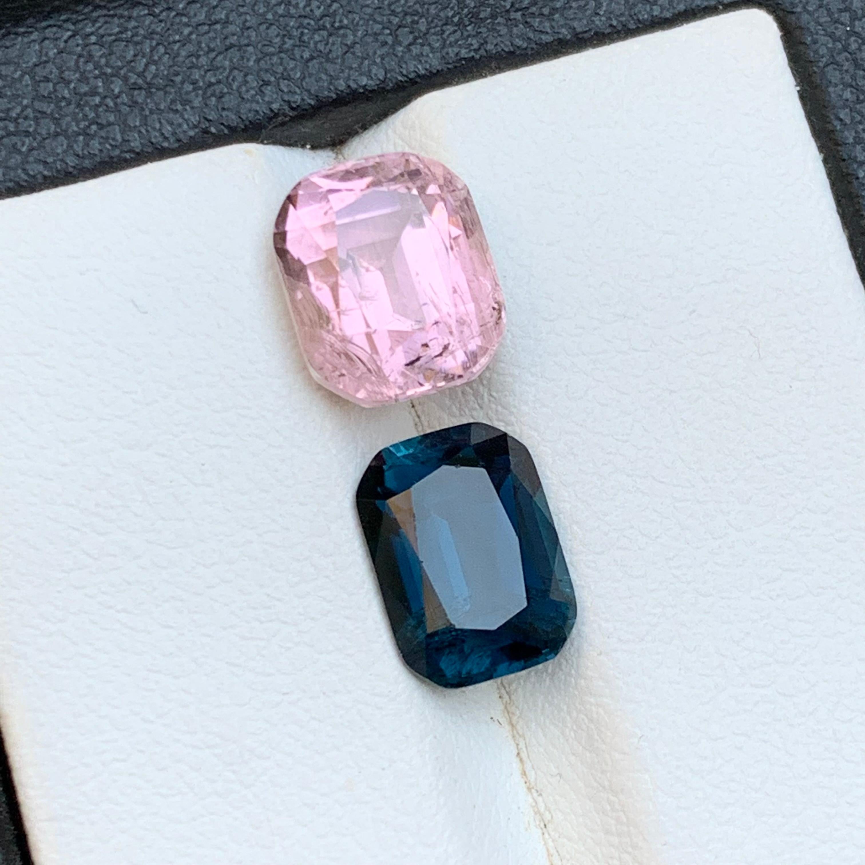 Tormalina blu indicolite rosa e scura 6,58 carati - Gemme naturali sfuse - Gioielli in vendita 4