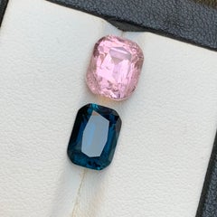Tourmaline bleue Indicolite rose et foncée 6.58 Ct Naturelle Pierres précieuses en vrac-Bijoux