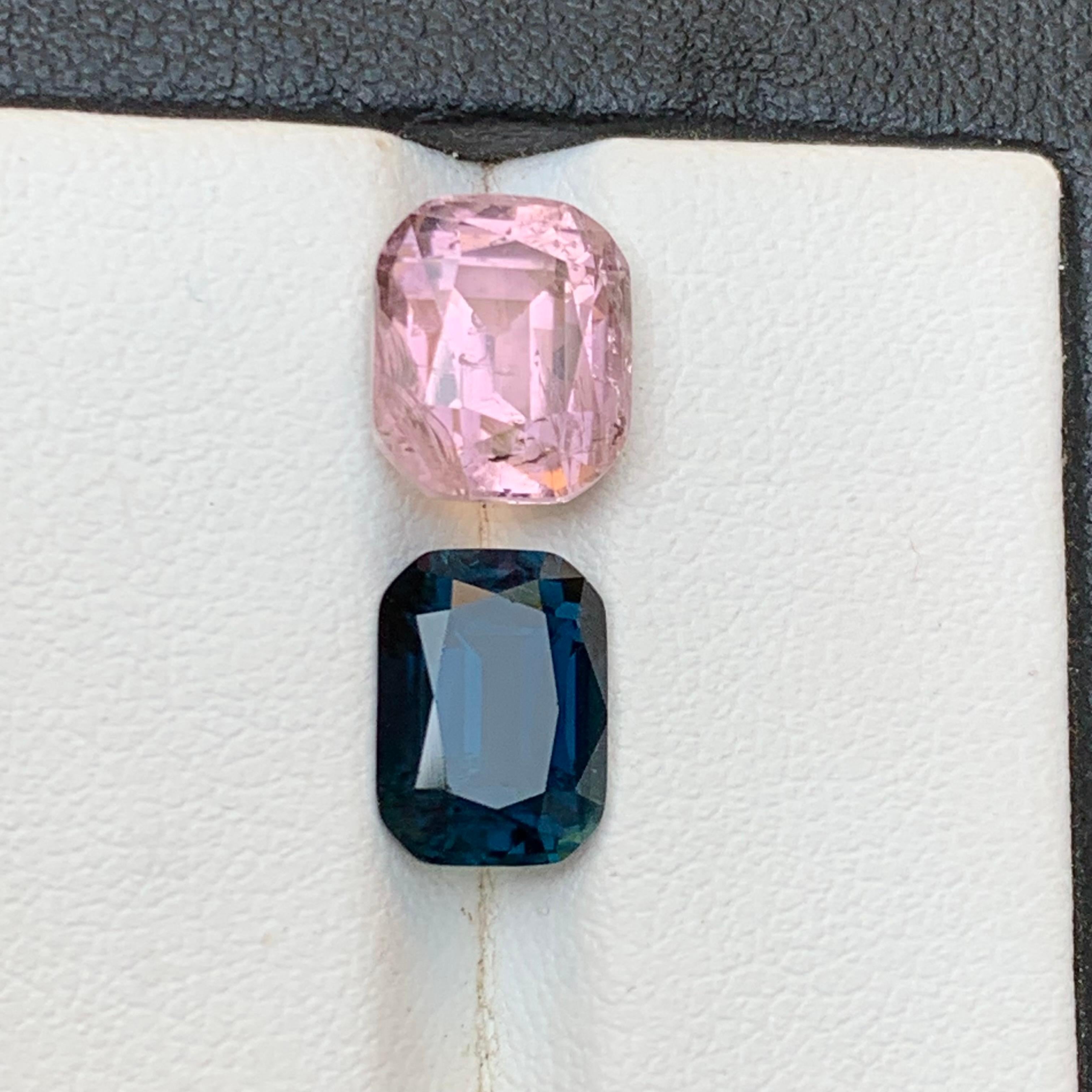 Contemporaneo Tormalina blu indicolite rosa e scura 6,58 carati - Gemme naturali sfuse - Gioielli in vendita