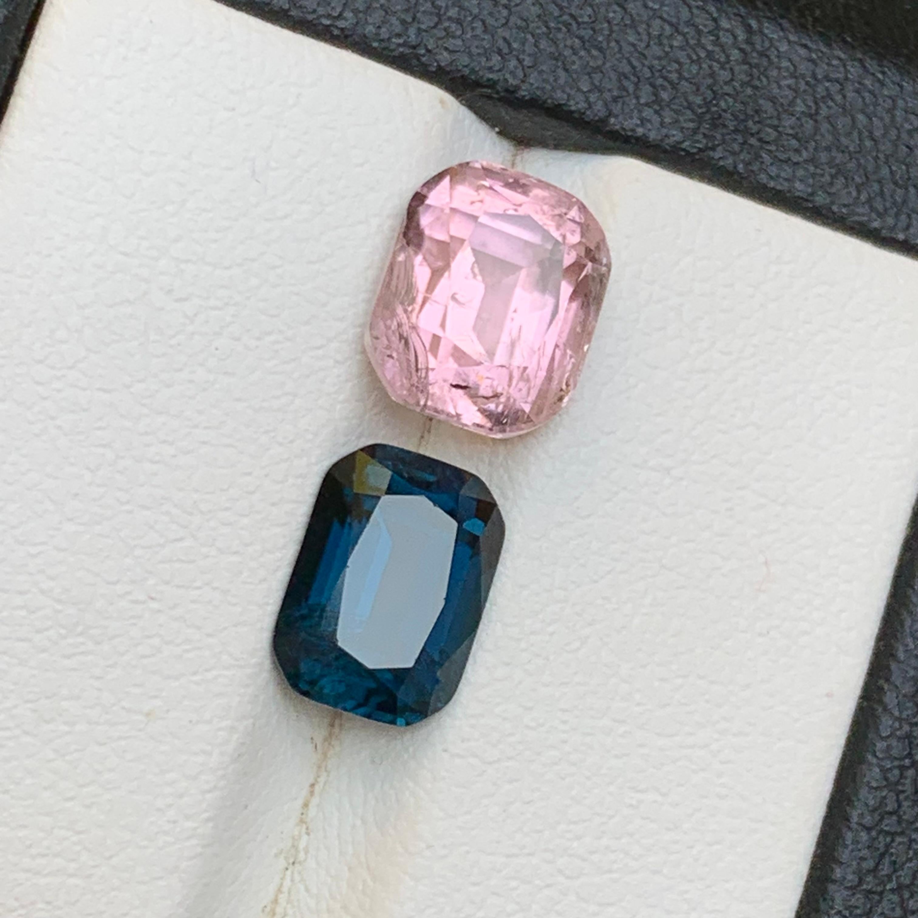 da uomo o donna Tormalina blu indicolite rosa e scura 6,58 carati - Gemme naturali sfuse - Gioielli in vendita