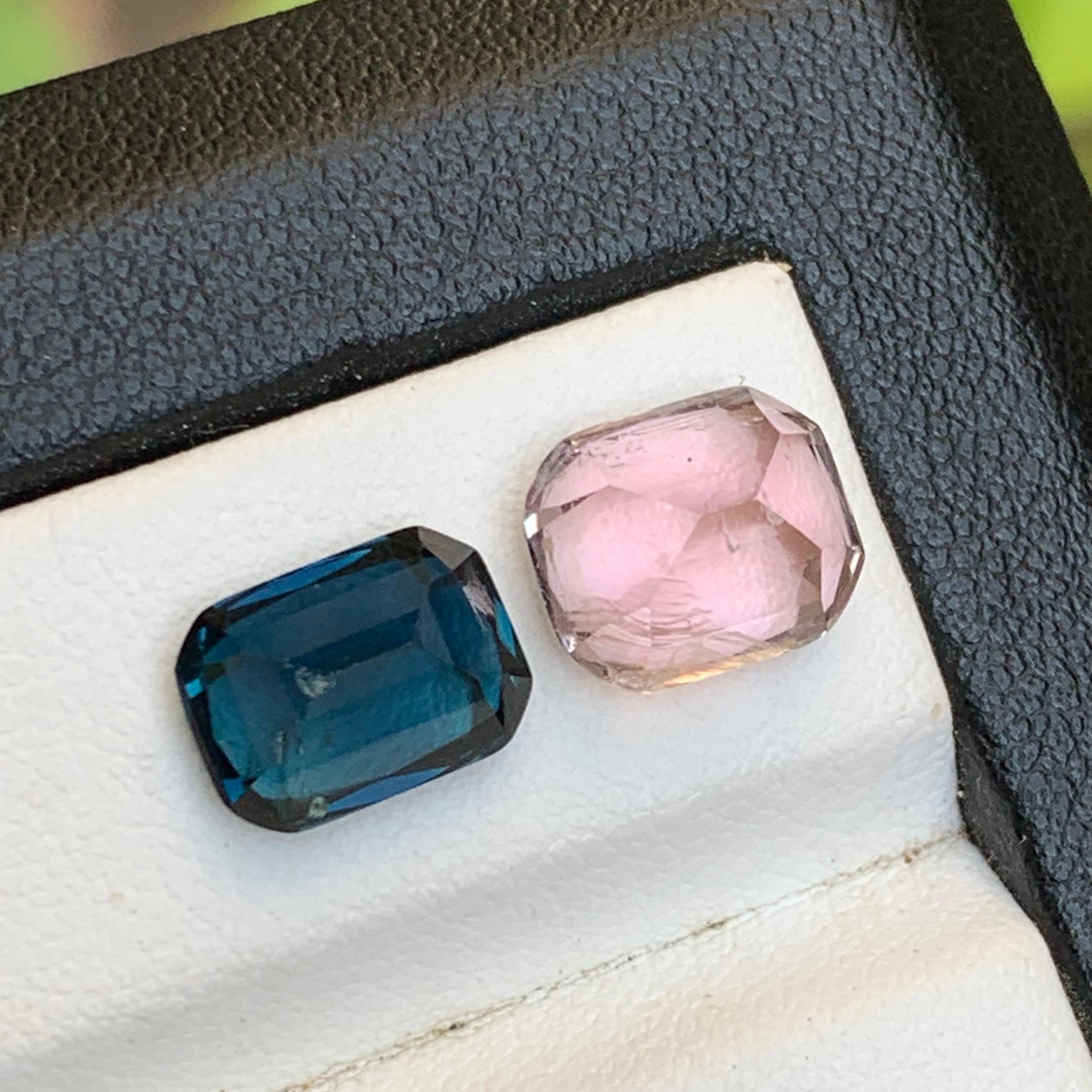 Tormalina blu indicolite rosa e scura 6,58 carati - Gemme naturali sfuse - Gioielli in vendita 1