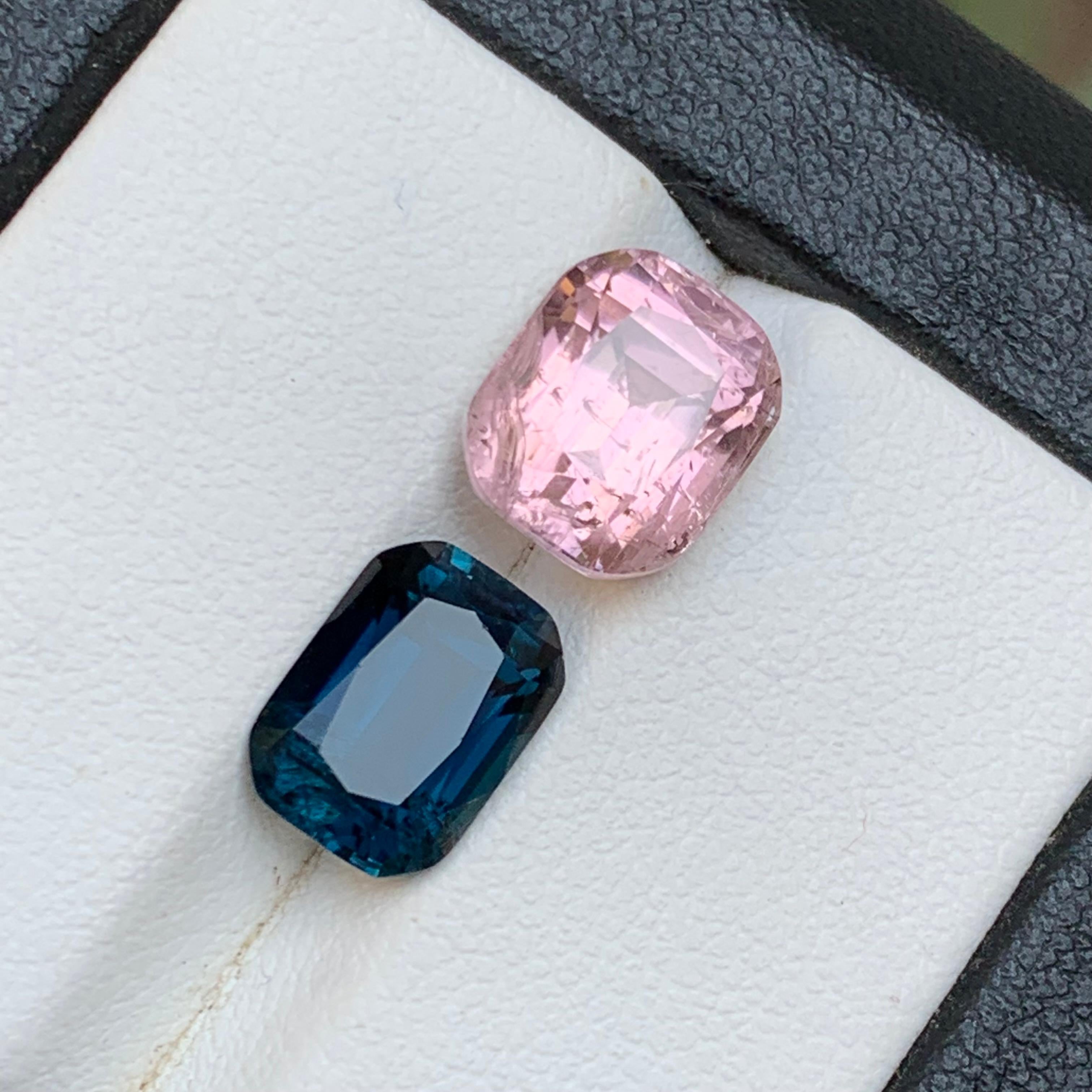 Tormalina blu indicolite rosa e scura 6,58 carati - Gemme naturali sfuse - Gioielli in vendita 3