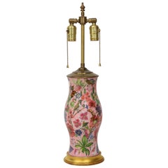 Vintage Pink Decalcomania Lamp