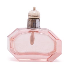 Pink Deco Perfume Bottle with Snuff Spoon, c. 1930
