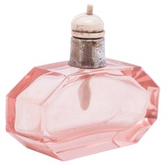 Vintage Pink Deco Perfume Bottle with Snuff Spoon, c. 1930