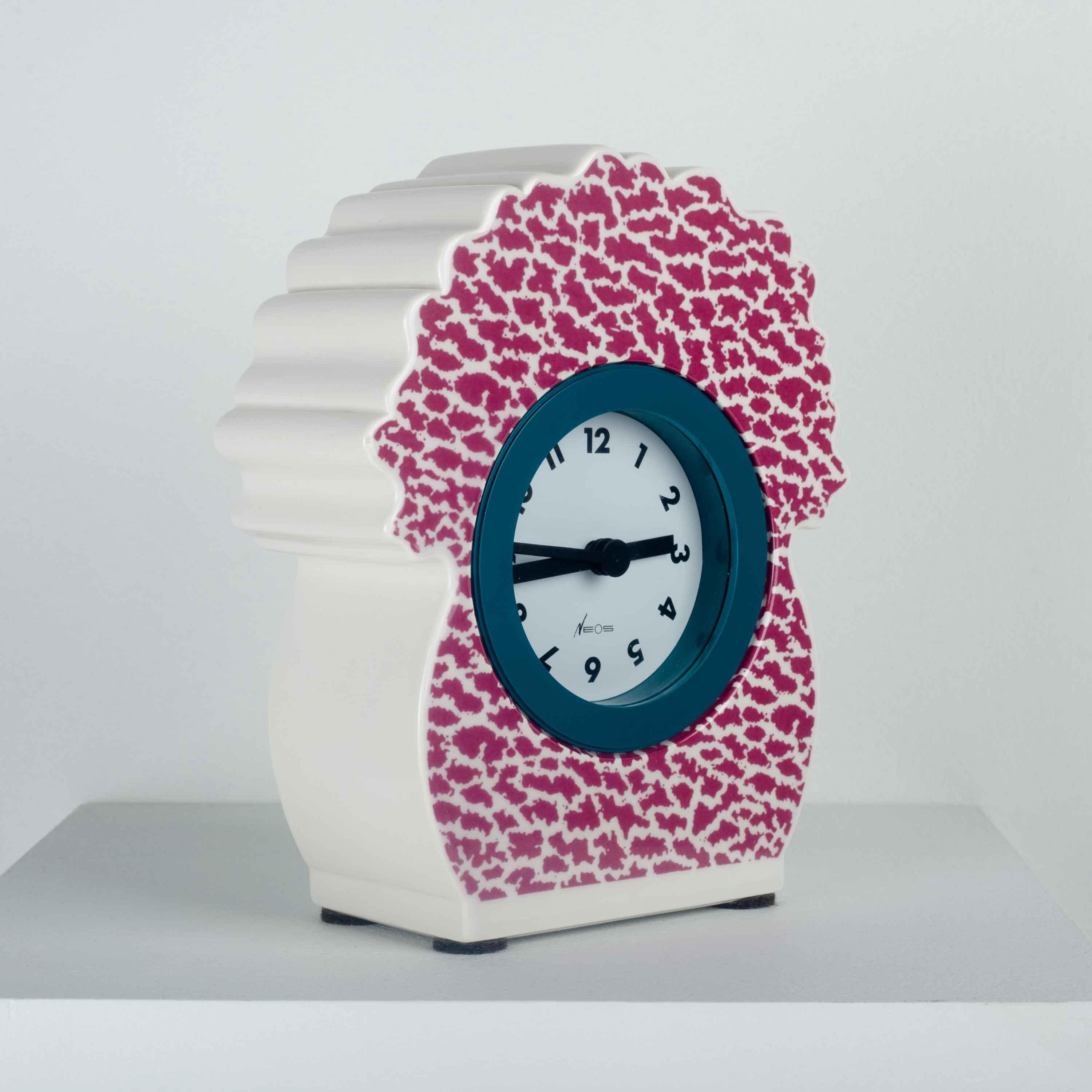Pink Desk Clock By George Sowden For Neos Italy 1980s For Sale