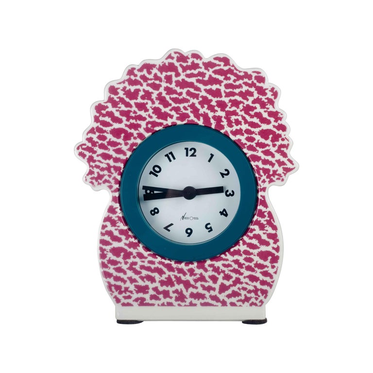 Pink Desk Clock By George Sowden For Neos Italy 1980s For Sale