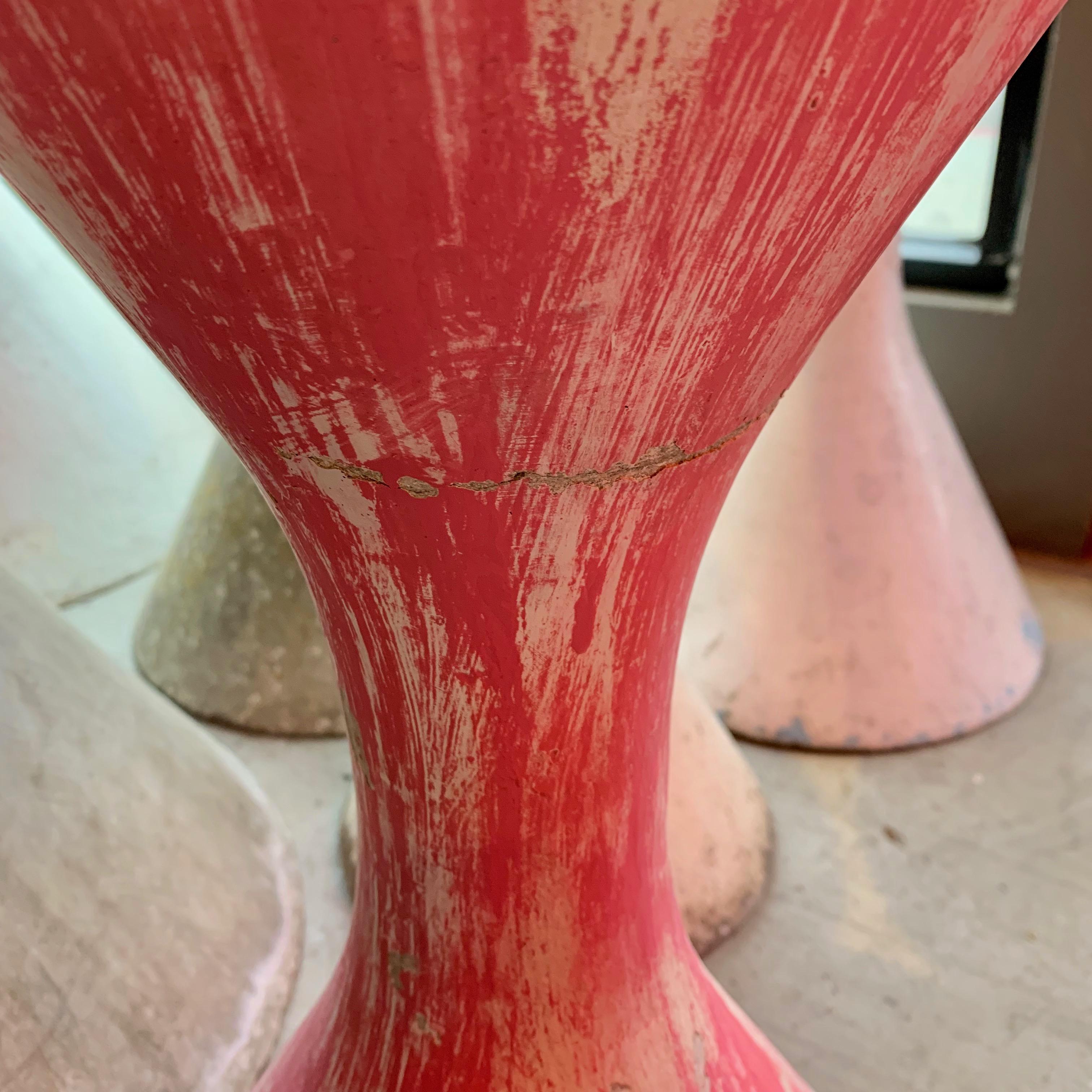 Cement Pink Diabolo Hourglass Planter by Willy Guhl