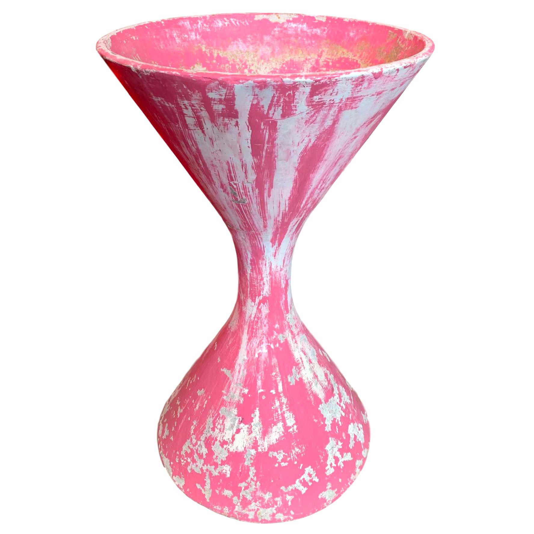 Pink Diabolo Hourglass Planter by Willy Guhl