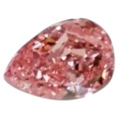 Diamante rosa - 0,08 ct, natural, suelto, rosa fantasía, forma de pera, VS2