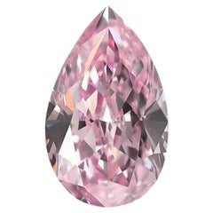 Pink Diamond - 0.09ct Natural Loose Fancy Purole Pink Color Diamond GIA Pear