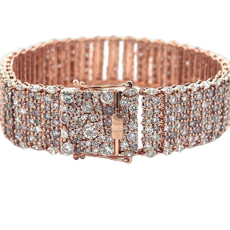 Pink Diamond Bracelet 20.26CT 18K Rose Gold In New Condition For Sale In New York, NY