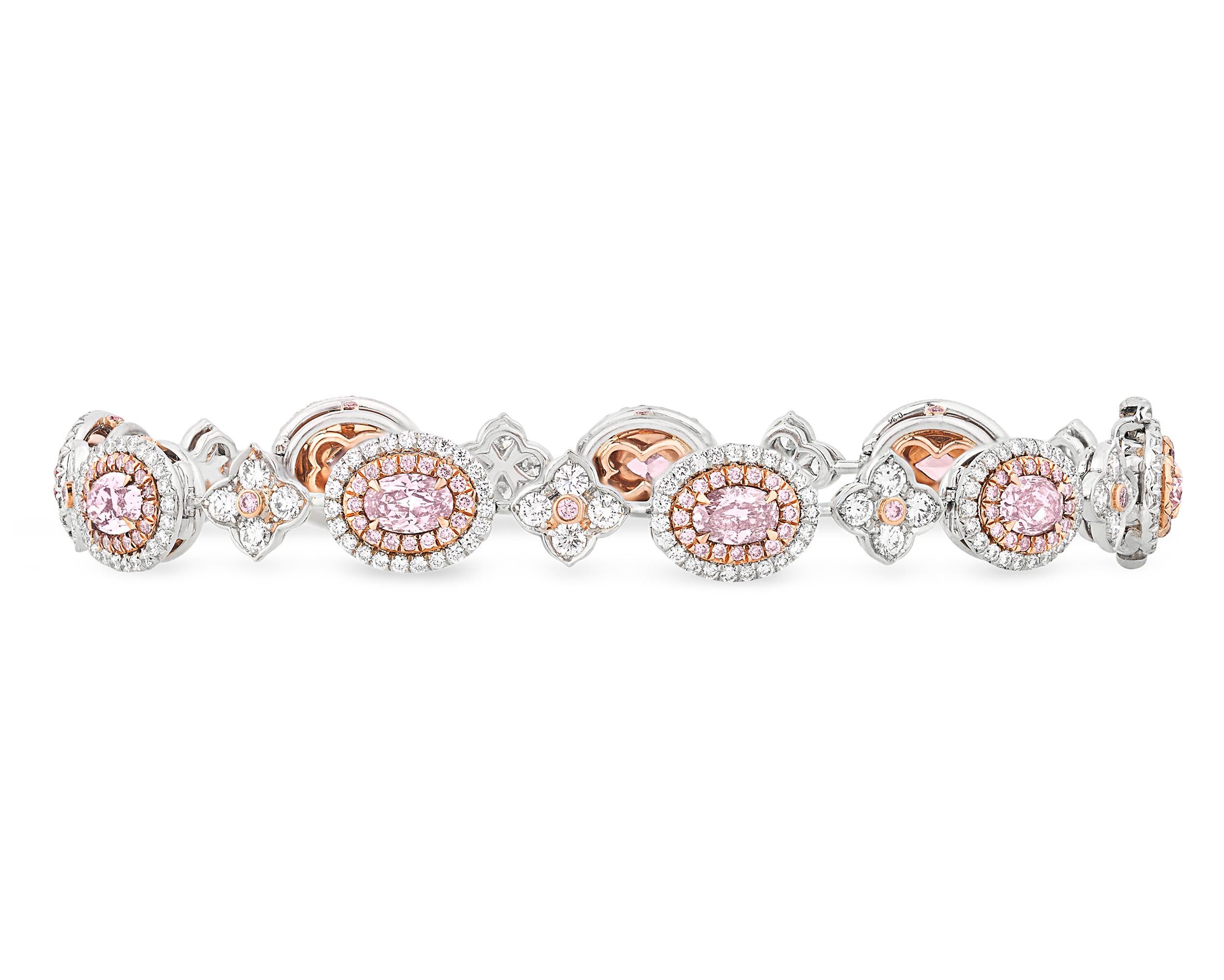 Modern Pink Diamond Bracelet, 3.35 Carat