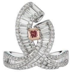 Argyle Pink Diamond 18k White Gold Rose Gold Ring by Kristin Hanson