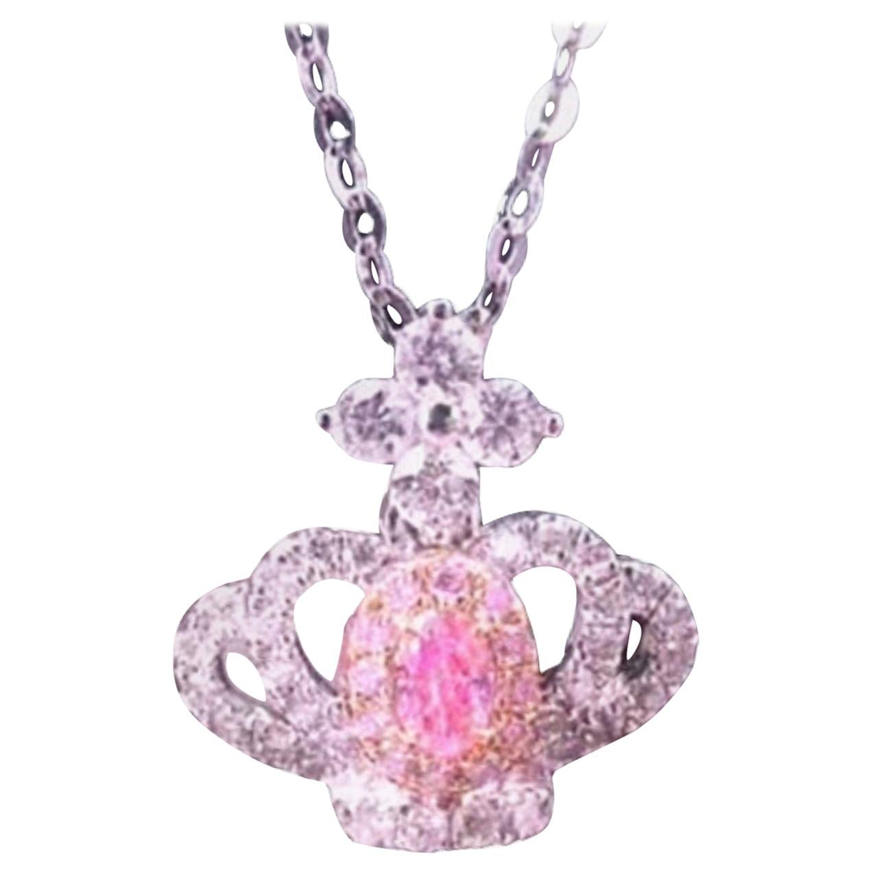 18 Karat White Gold Diamond Necklace For Sale at 1stDibs