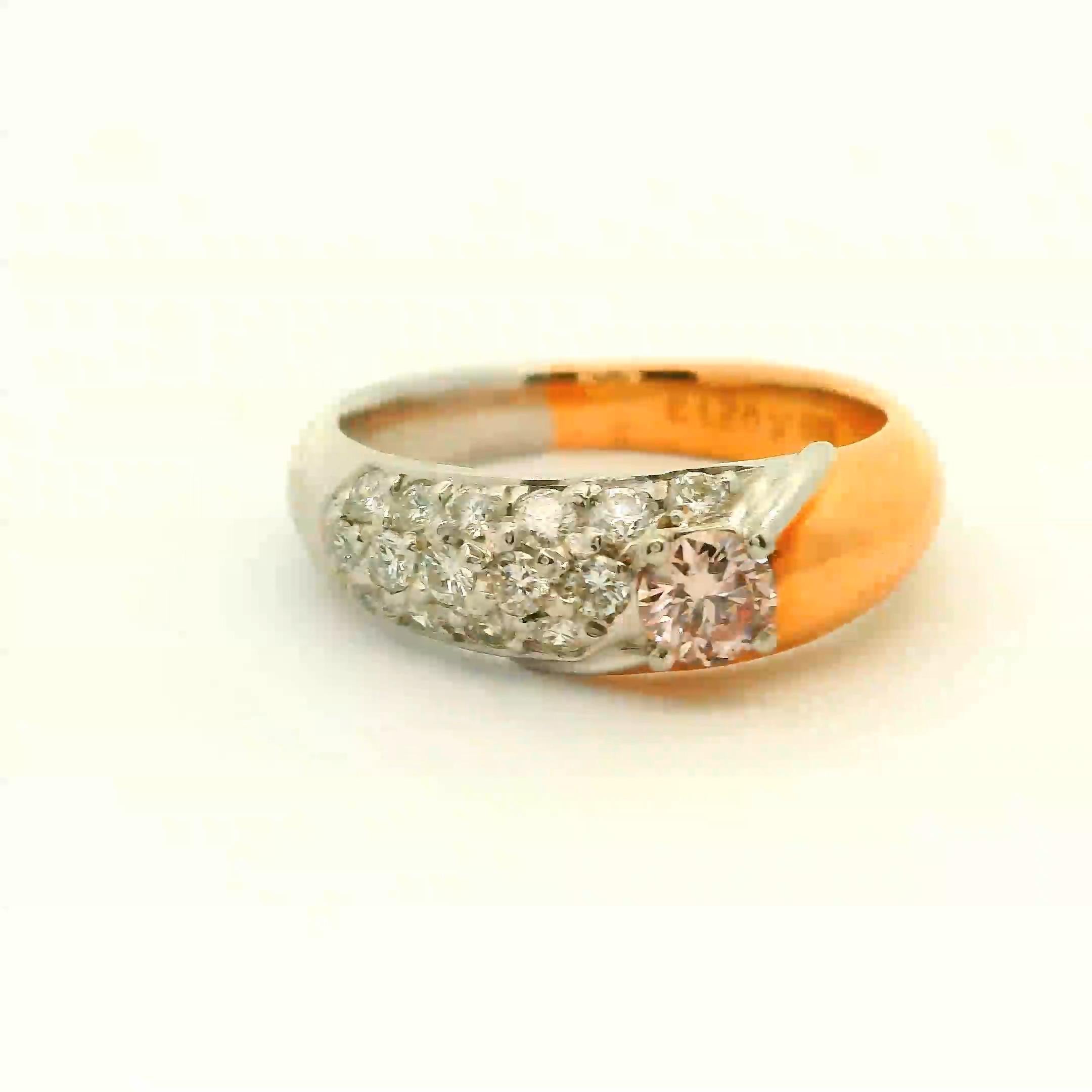 Pink Diamond Gold Platinum Ring  In New Condition For Sale In Beverly Hills, CA