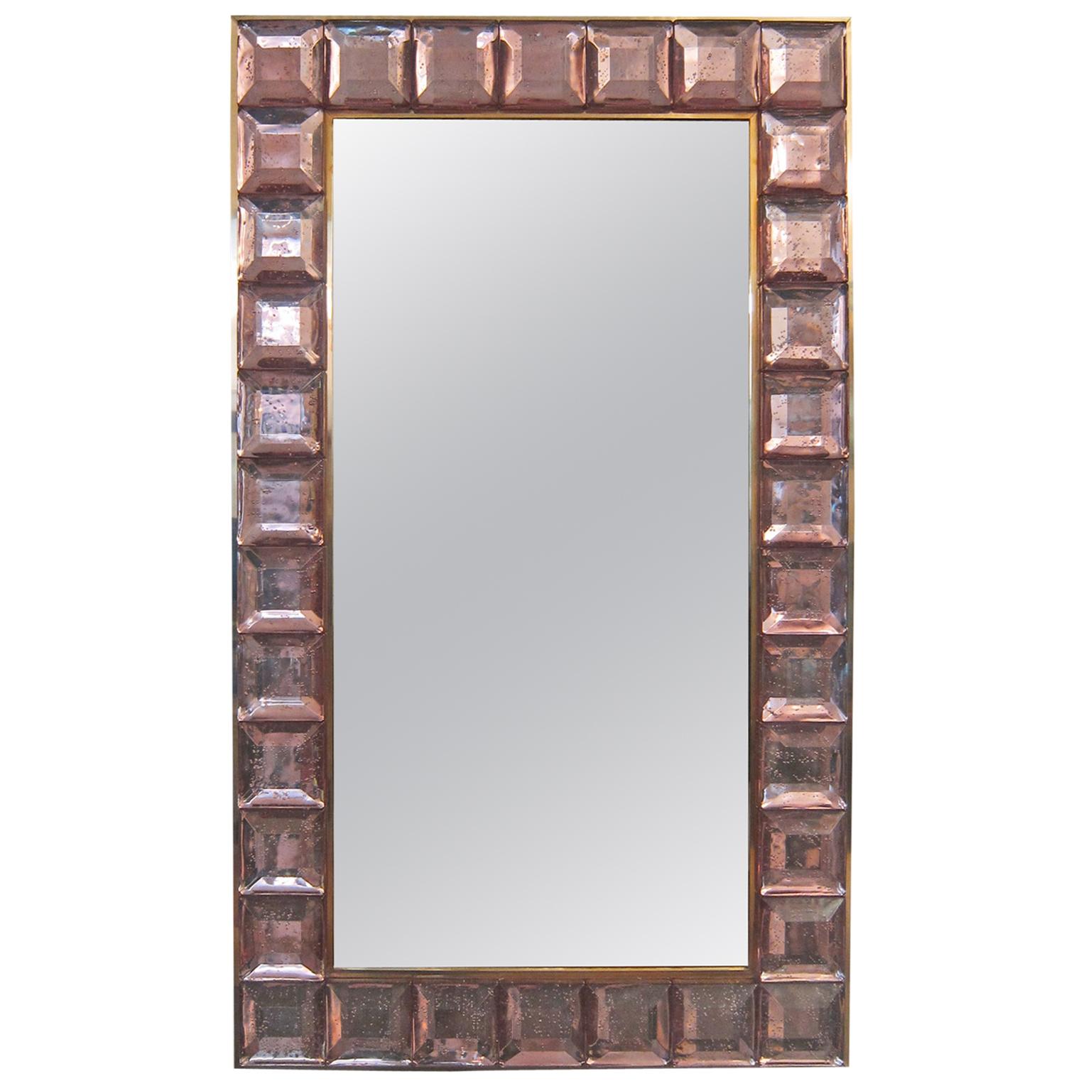 Pink Flower Murano Glass Mirror For Sale at 1stDibs murano