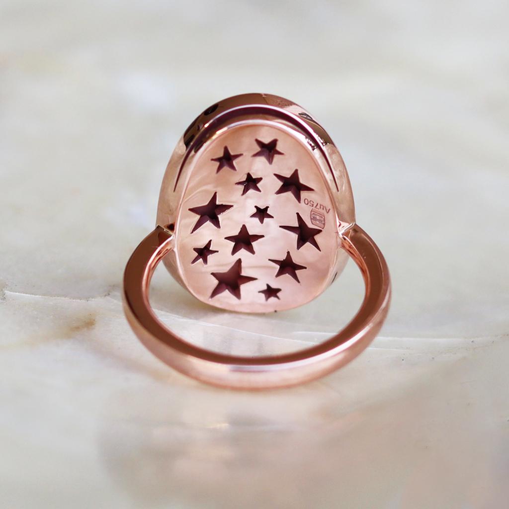 Pink Diamond Padparadscha Sapphire Intense Pink Spinel Mosaic Pave Ring 6