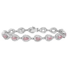 Bracelet en forme de poire en diamant rose