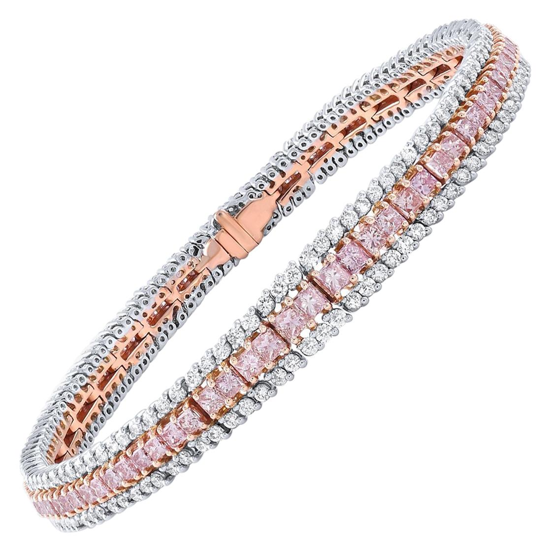 Pink Diamond Princess Bracelet For Sale