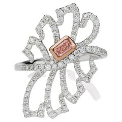 Pink Diamond Ring 18k White Rose Gold