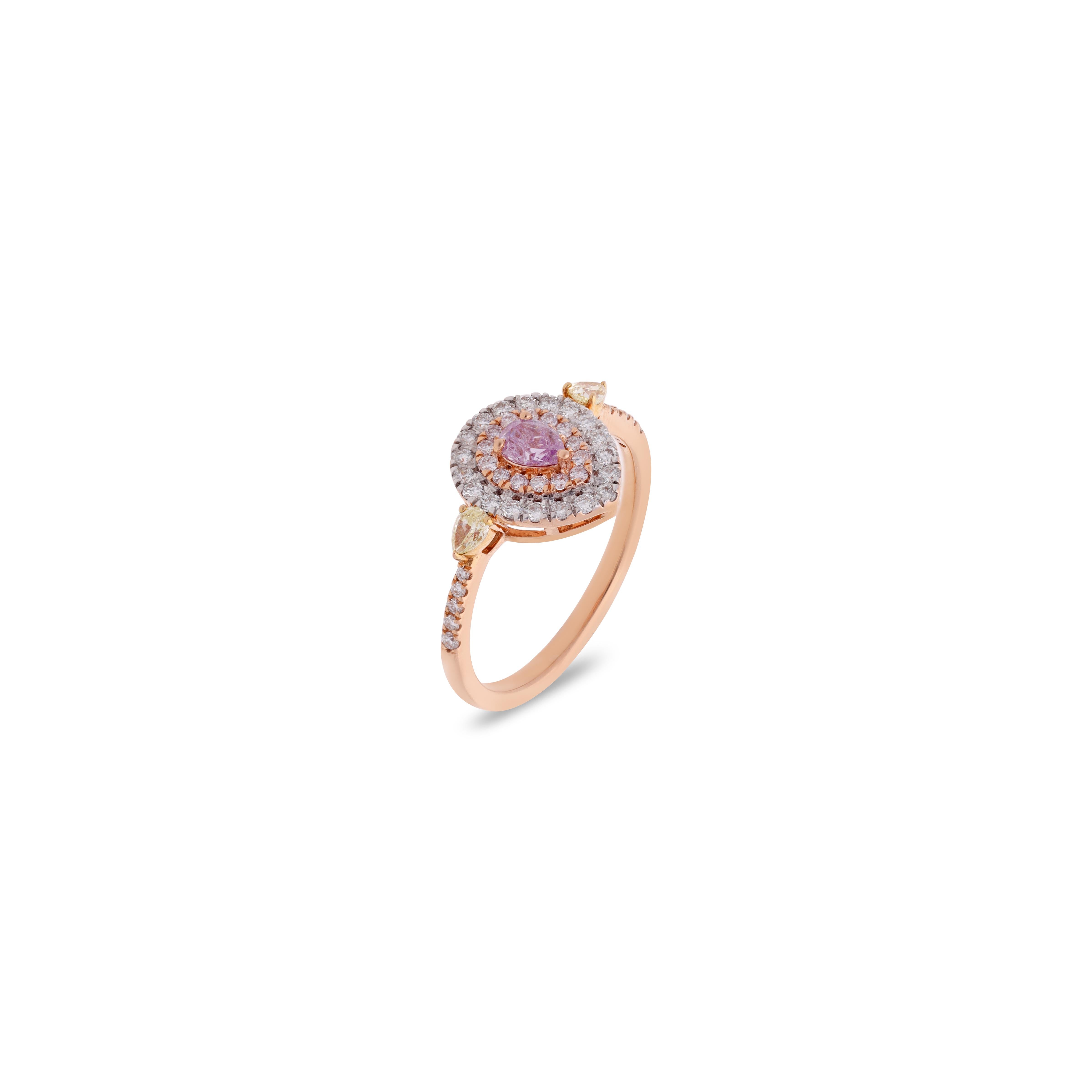Modern Pink Diamond Ring For Sale