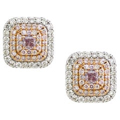 Pink Diamonds Earring Studs with halo