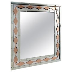 Pink Diamonds, Murano Glass Contemporary Mirror, by Fratelli Tosi