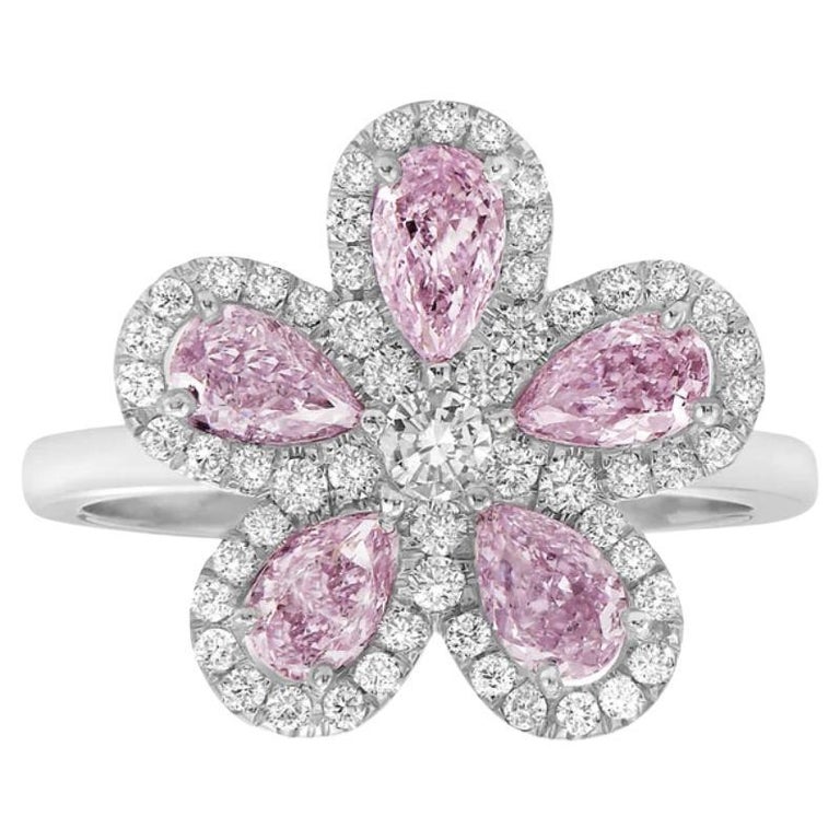 Pink Diamonds ‘Ora’ Flower Ring For Sale at 1stDibs