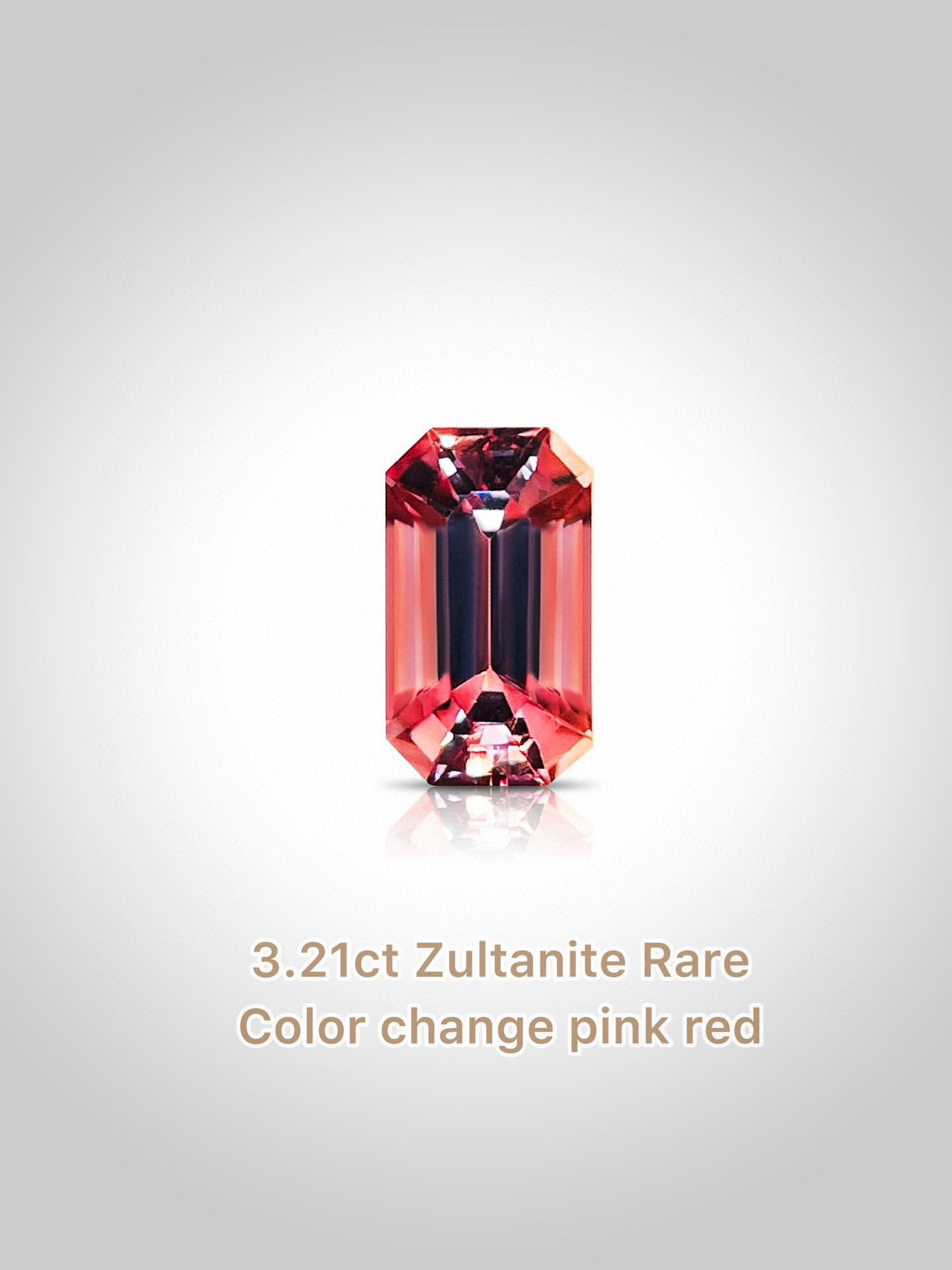 Pink diaspore zultanite color change gemstone pink change to red from turkey clean perfect emerald cutting 
 DSA07

Name: pink diaspore / zultanite 
Weight: 3.21carat 
Color: pink brown color change to red 
Origin: Tanzania 
Size:  10.8*6.4
Clarity: