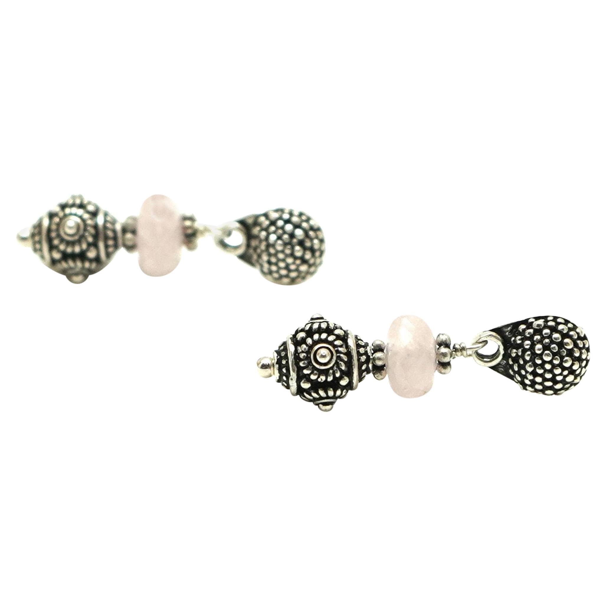 Blush Pink Intaglio Earrings at 1stDibs