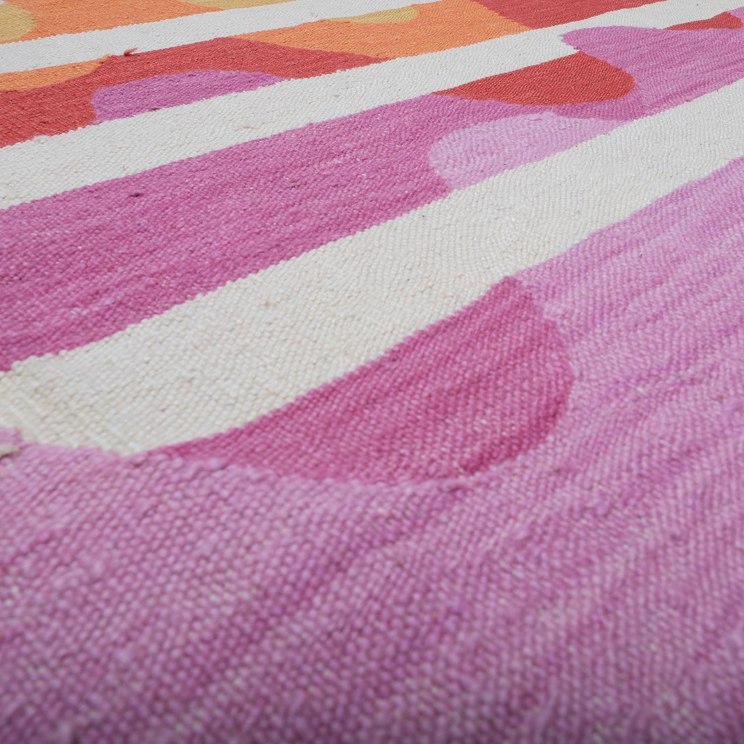 Pink Division 4x5.6 ft Handwoven Modern Rug by Studio Potato  In New Condition For Sale In İstanbul, TR