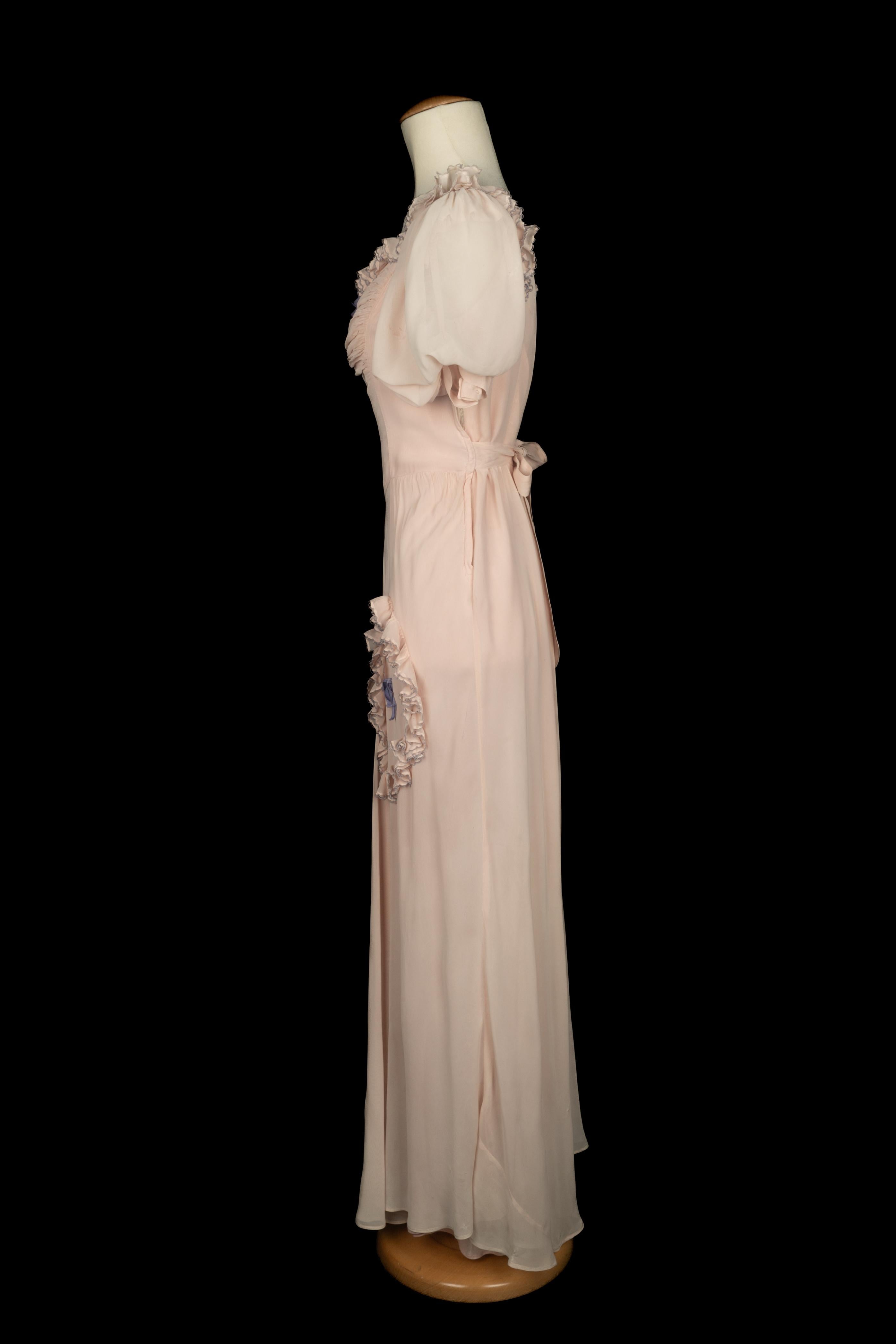 Vestido rosa años 40 en venta 1