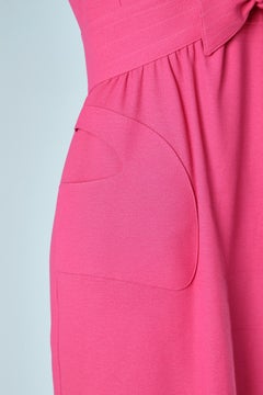 Pink dress with bow and cutwork on the shoulders Thierry Mugler