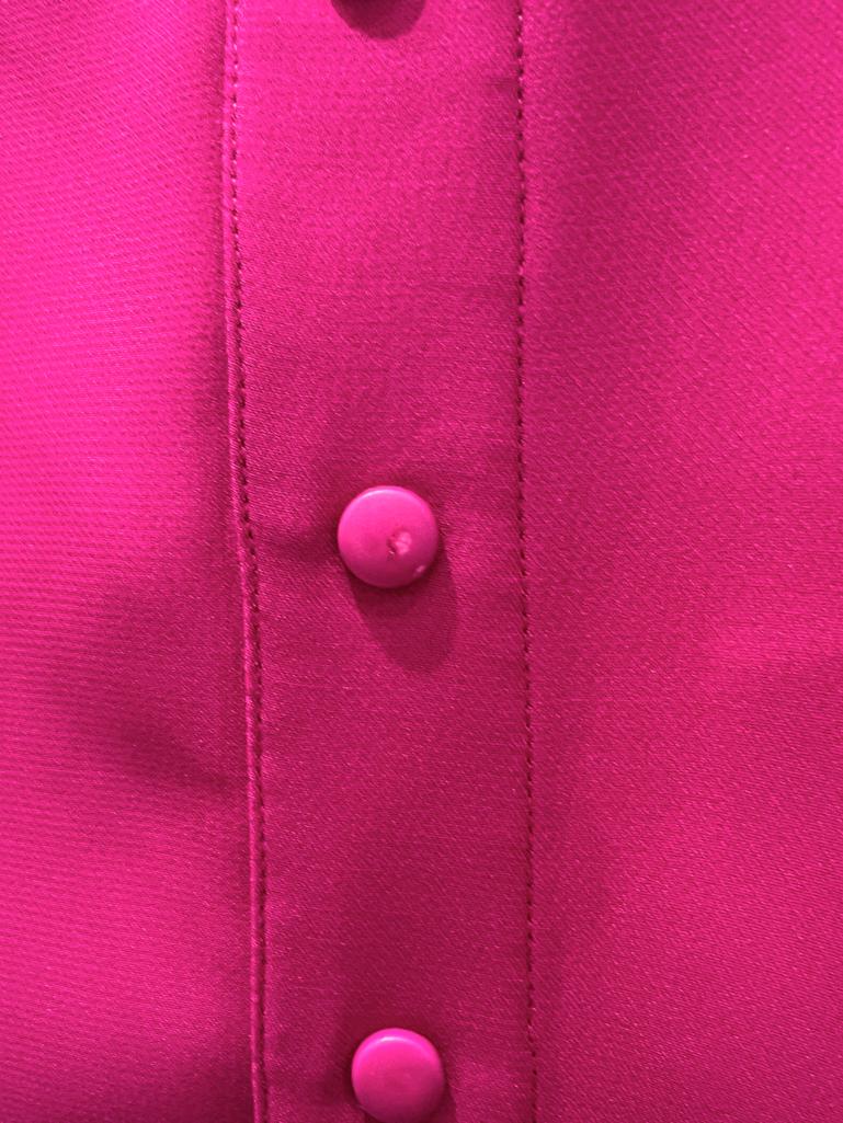 Vestido rosa con cierre a presión en la espalda y en la manga THIERRY MUGLER en venta 5