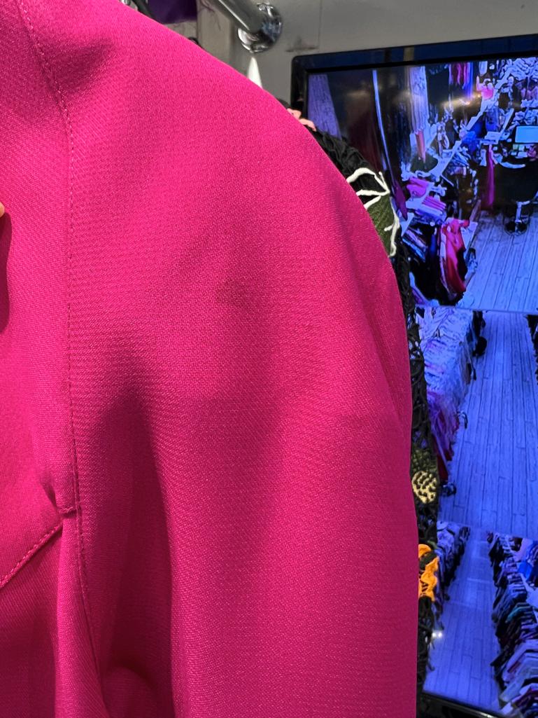 Vestido rosa con cierre a presión en la espalda y en la manga THIERRY MUGLER en venta 3