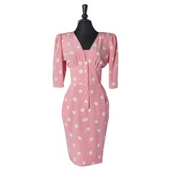 Rosa Kleid mit weißen Tupfen UNGARO Parallèle