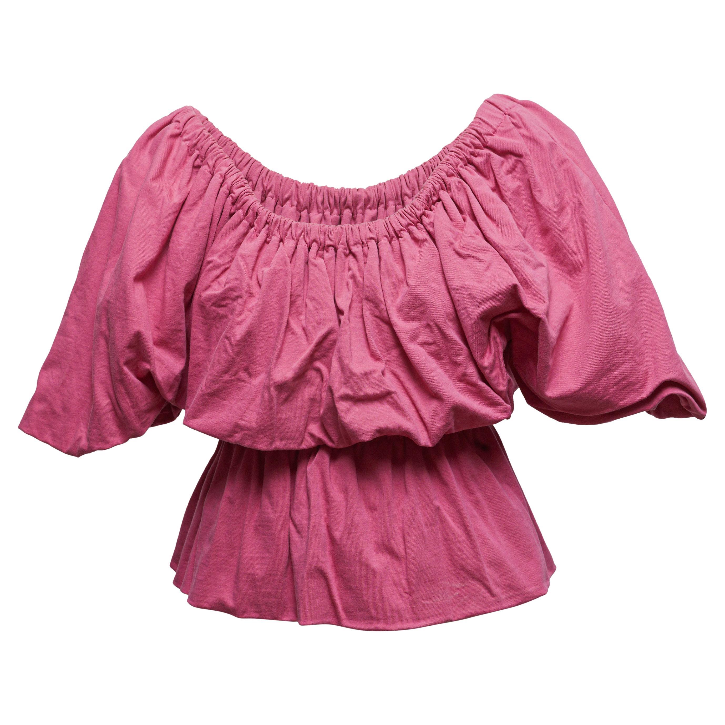 Pink Dries Van Noten Scoop Neck Top Size US S