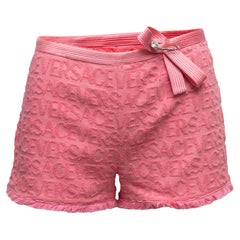 Short rose en tissu éponge Dua Lipa x Versace avec logo, taille IT 40