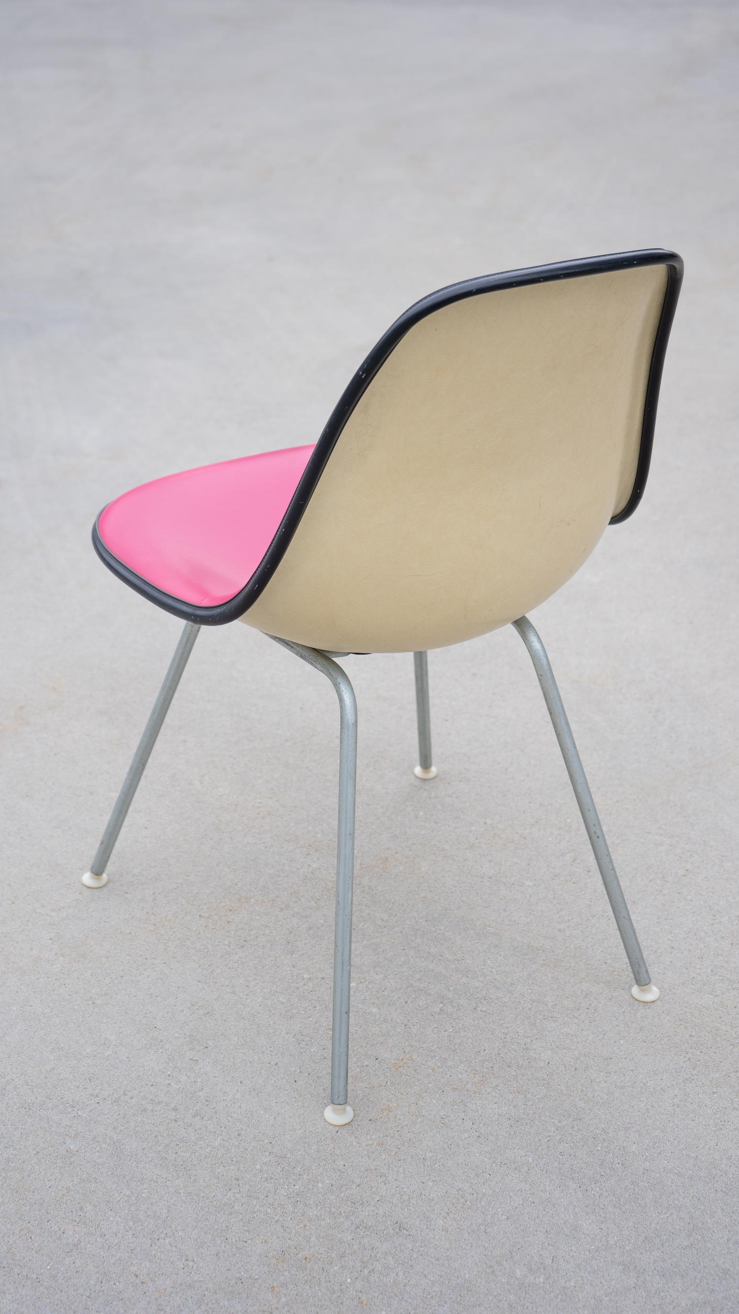 Mid-Century Modern Pink Eames DSX Side Chair by Charles and Ray Eames for Herman Miller For Sale