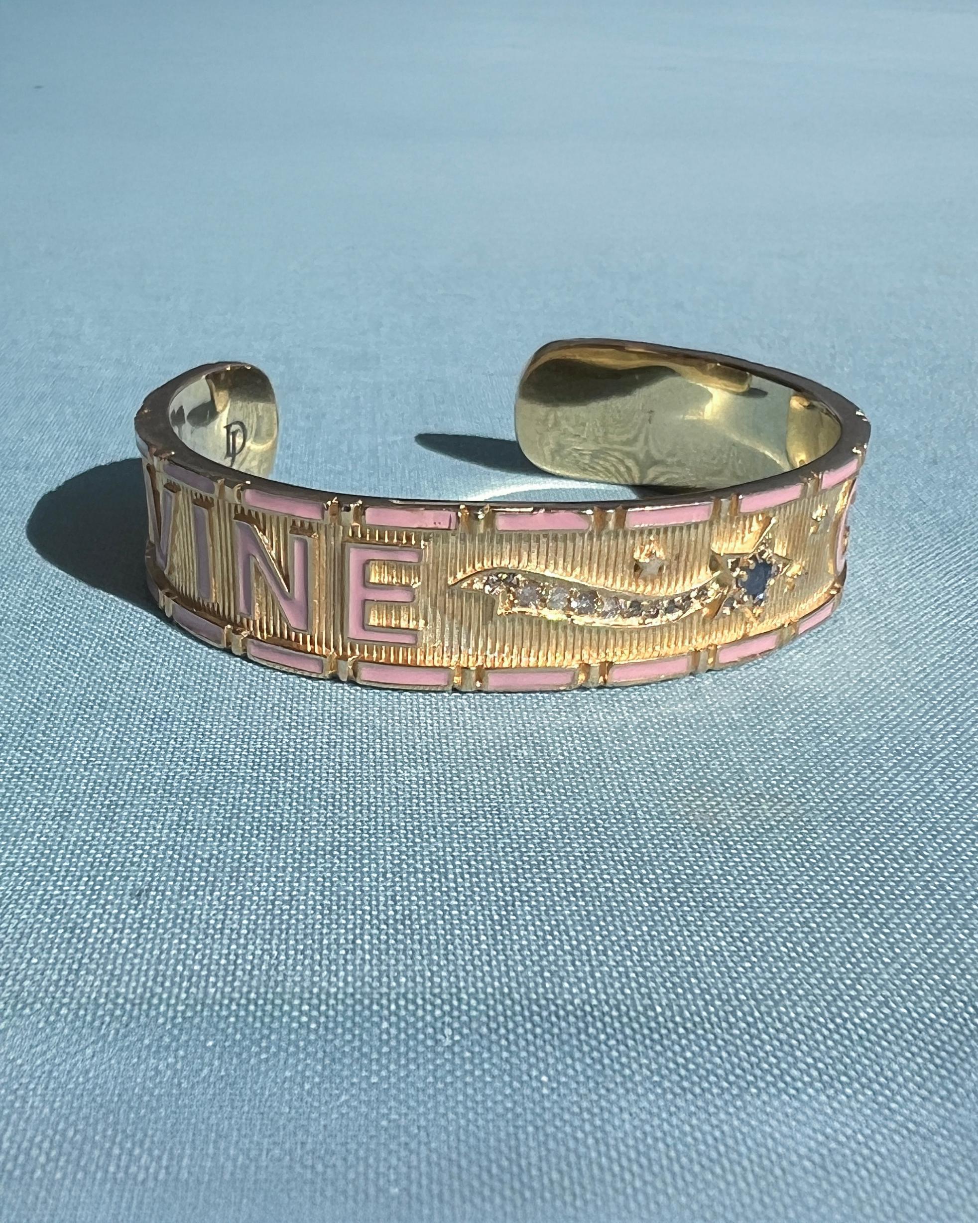 Bracciale a stella con smalto rosa Zaffiro blu Diamante Child & Child in vendita 4