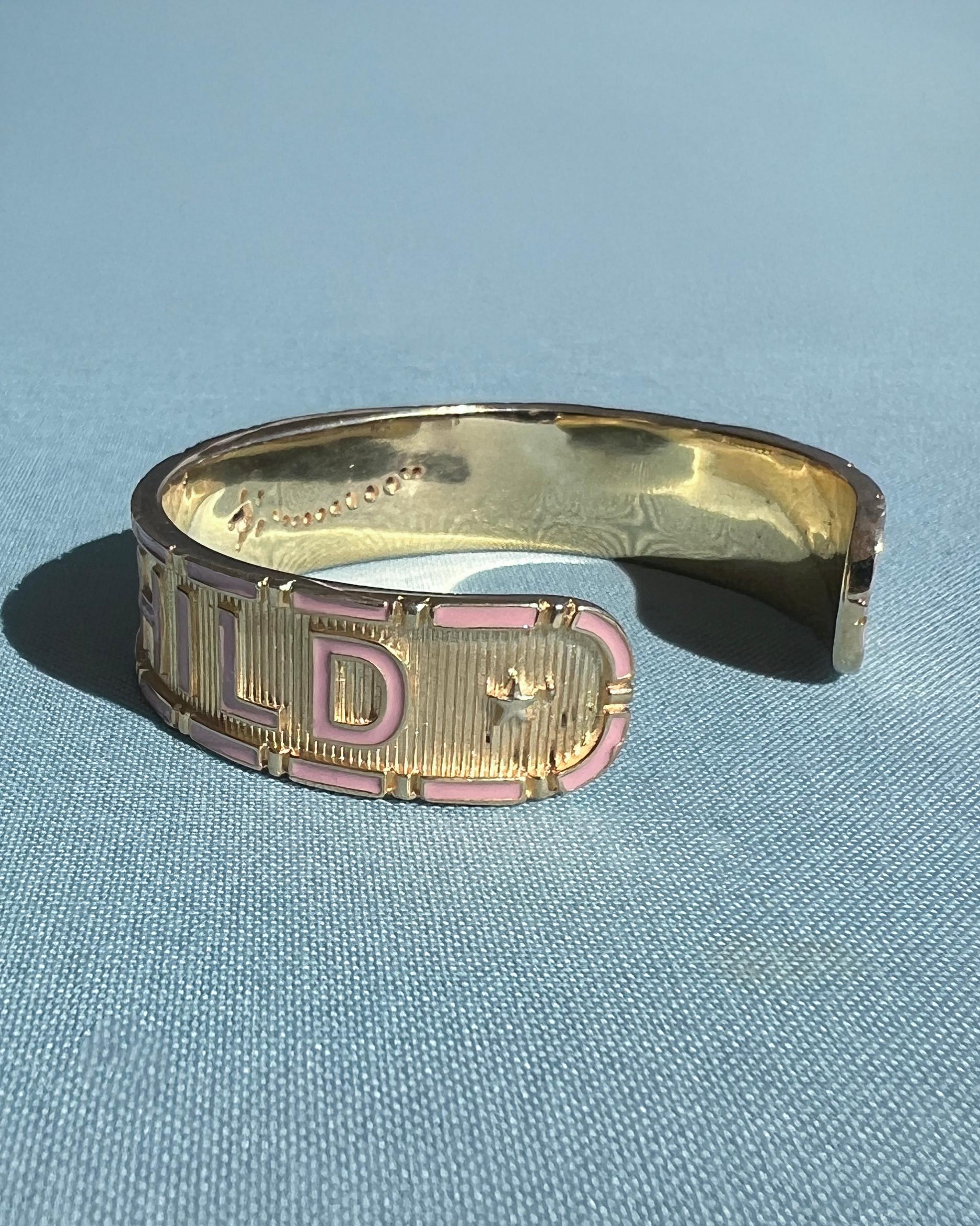Donna Bracciale a stella con smalto rosa Zaffiro blu Diamante Child & Child in vendita