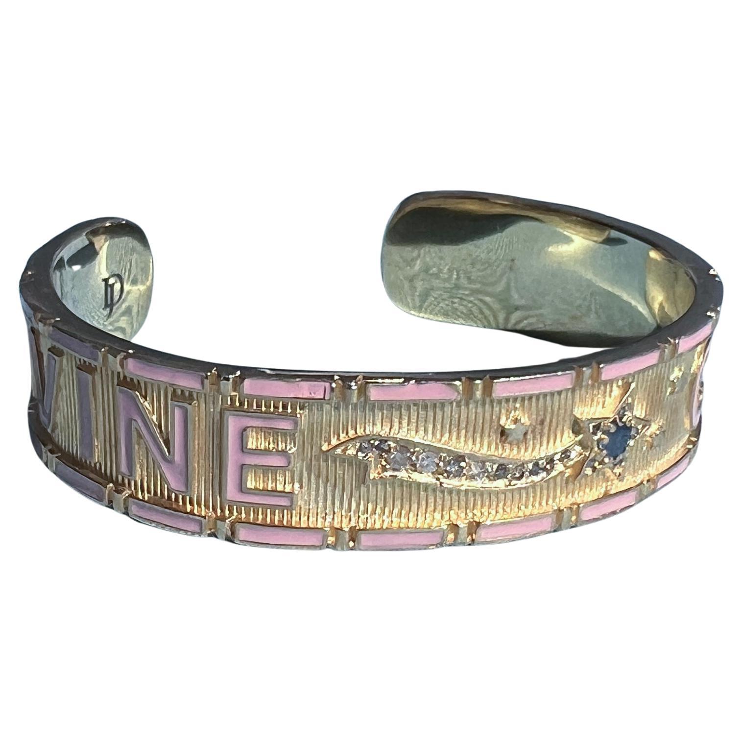 Bracciale a stella con smalto rosa Zaffiro blu Diamante Child & Child