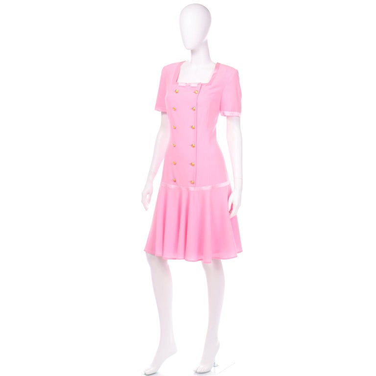 Pink Escada Vintage Dress With Double Breasted Gold Buttons and Drop Waist at 1stDibs | escada pink dress, escada buttons, escada pink Pink Escada Vintage Dress With Double Breasted Gold Buttons and Drop Waist at 1stDibs | escada pink dress, escada buttons, escada pink