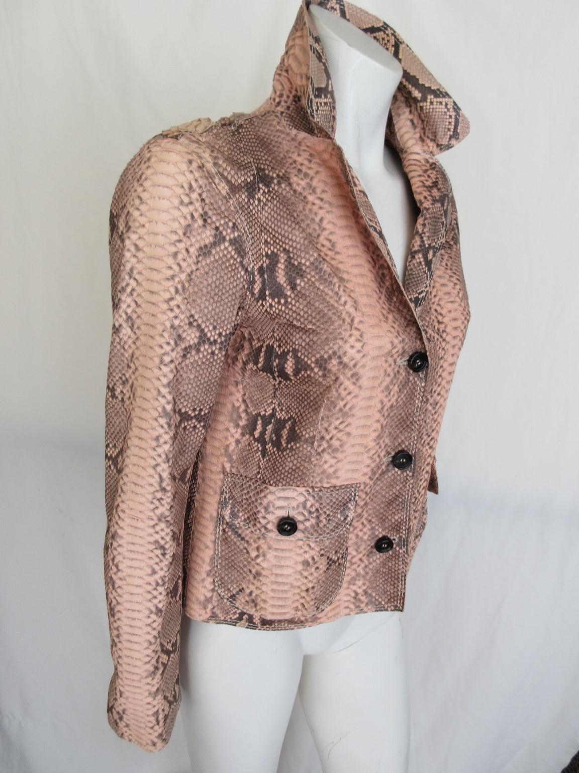Pink Exotic Skin Leather Jacket 6