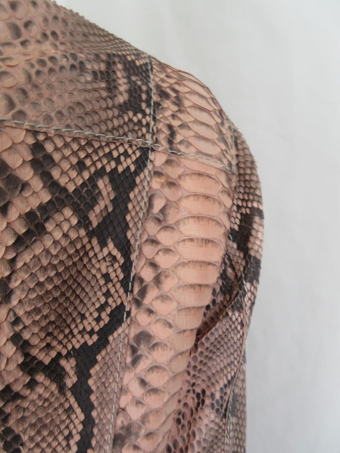 Pink Exotic Skin Leather Jacket 1