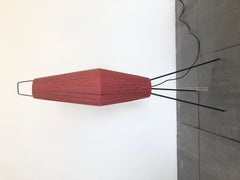 Pink Fabric Thread Shade Tripod Floor Lamp, 1960s, Germany